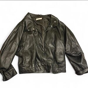 Mango Women's Black Leather Jacket